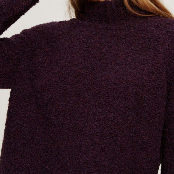 Ann Taylor Loft Slouchy Boucle Sweater Pullover - Purple - Picture 2 of 3